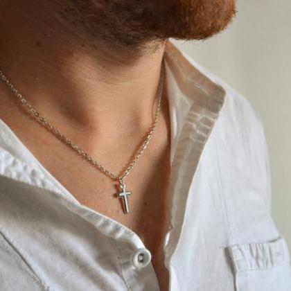 Cross necklace for men, groomsmen g..