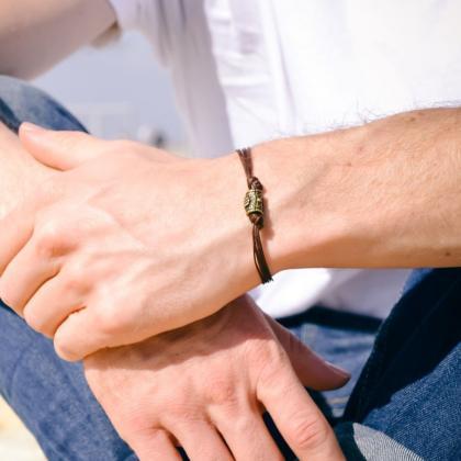 Men's bracelet with a bronze tube H..