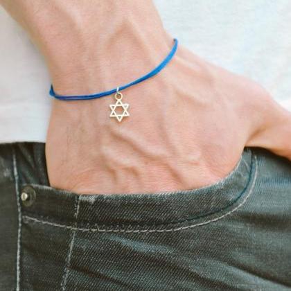 Star of David men's bracelet, silve..