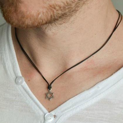 Star of David necklace for men, men..