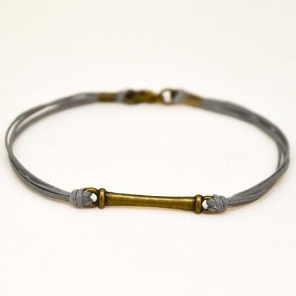 Men's bracelet, gray cord bracelet ..