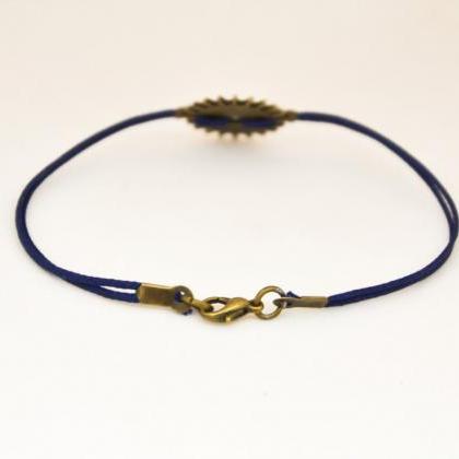 Men's bracelet, gear bracelet, blue..