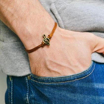 Treble Clef Bracelet For Men, Men's..