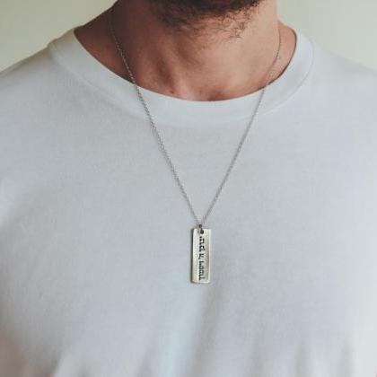 Hebrew Necklace For Men, Hannukah Gift,..
